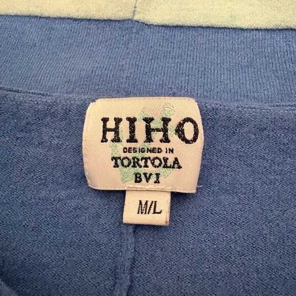 Hiho Tortola Tassel‎ Topper Poncho Blue Knit Swimsuit Coverup Oversized Size M/L - Picture 4 of 4
